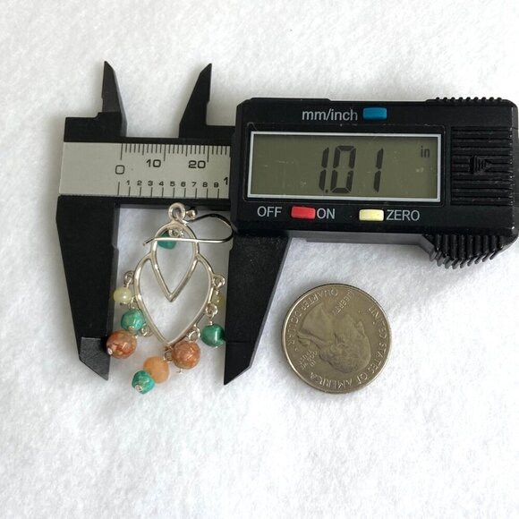 BARSE Sterling Silver 925 Turquoise Jasper Tiered Chandelier Dangle Earrings - Picture 15 of 16